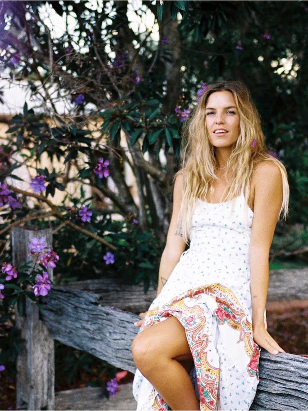 NEW Chasing Unicorns White Maxi Dress with Multicolor Paisley Border